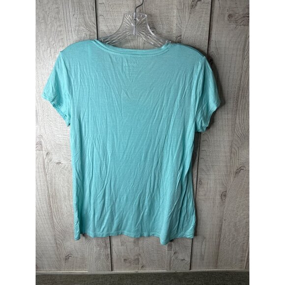 Apt. 9 & Cato Womens Short Sleeve T-Shirts M Cotton Blend Black & Aqua Lot of 2 - Picture 3 of 13